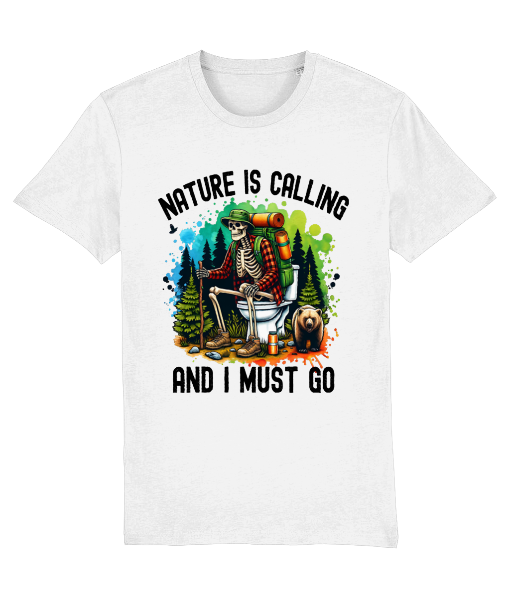 Tricou cadou personalizat amuzat pentru iubitorii de campat si drumetii in natura hikeri barbati femeil hiking Nature is calling and I must go
