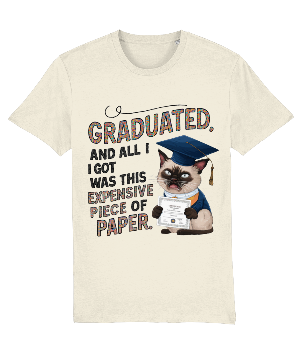 Tricou cadou personalizat de absolvire liceu facultate pentru iubitori de pisici