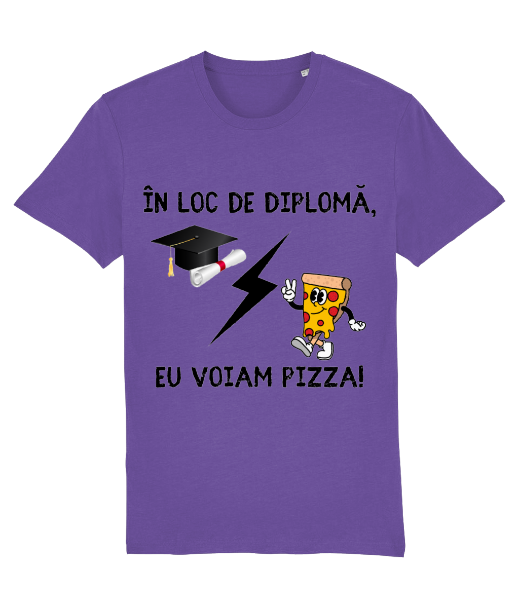 Tricou unisex „În loc de diplomă, eu voiam pizza” - imagine 4
