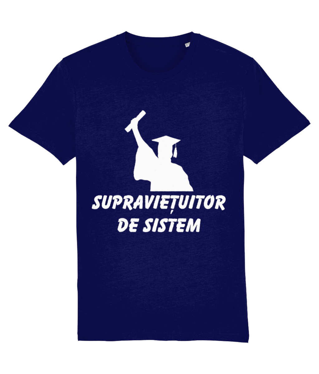 Tricou personalizat cadou amuzant de absolvire liceu facultate fata baiat femeie barbat Supravietuitor de sistem