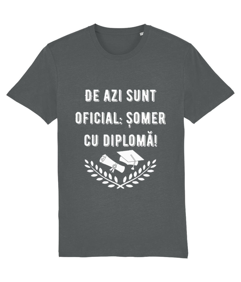 Cadou personalizat amuzant tricou pentru absolventi fete baieti liceu facultate de azi sunt oficial somer cu diploma