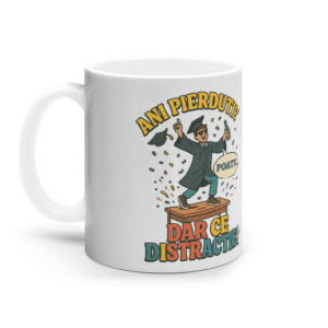 Cană ceramică albă „Ani pierduți? Poate. Dar ce distracție!”
