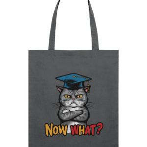 Sacoșă din bumbac pentru absolvenți „Now what?”