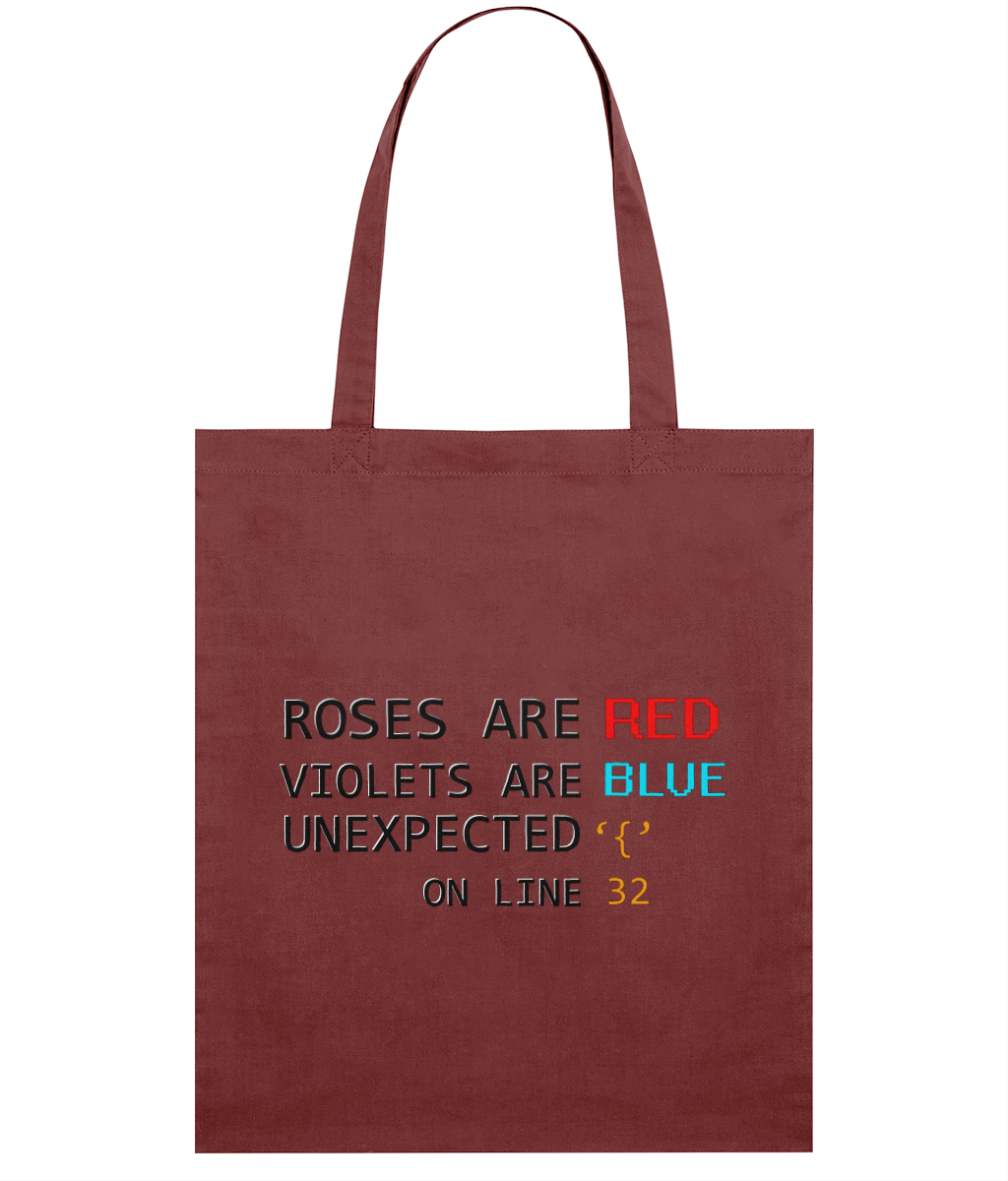 Sacoșă din bumbac „Roses are red, violets are blue” - imagine 4