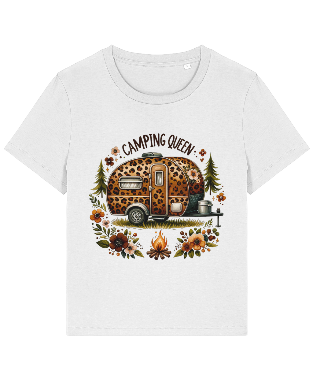 Tricou dama Camping Queen pentru femei iubitoare de campat in natura, camping, rulotism