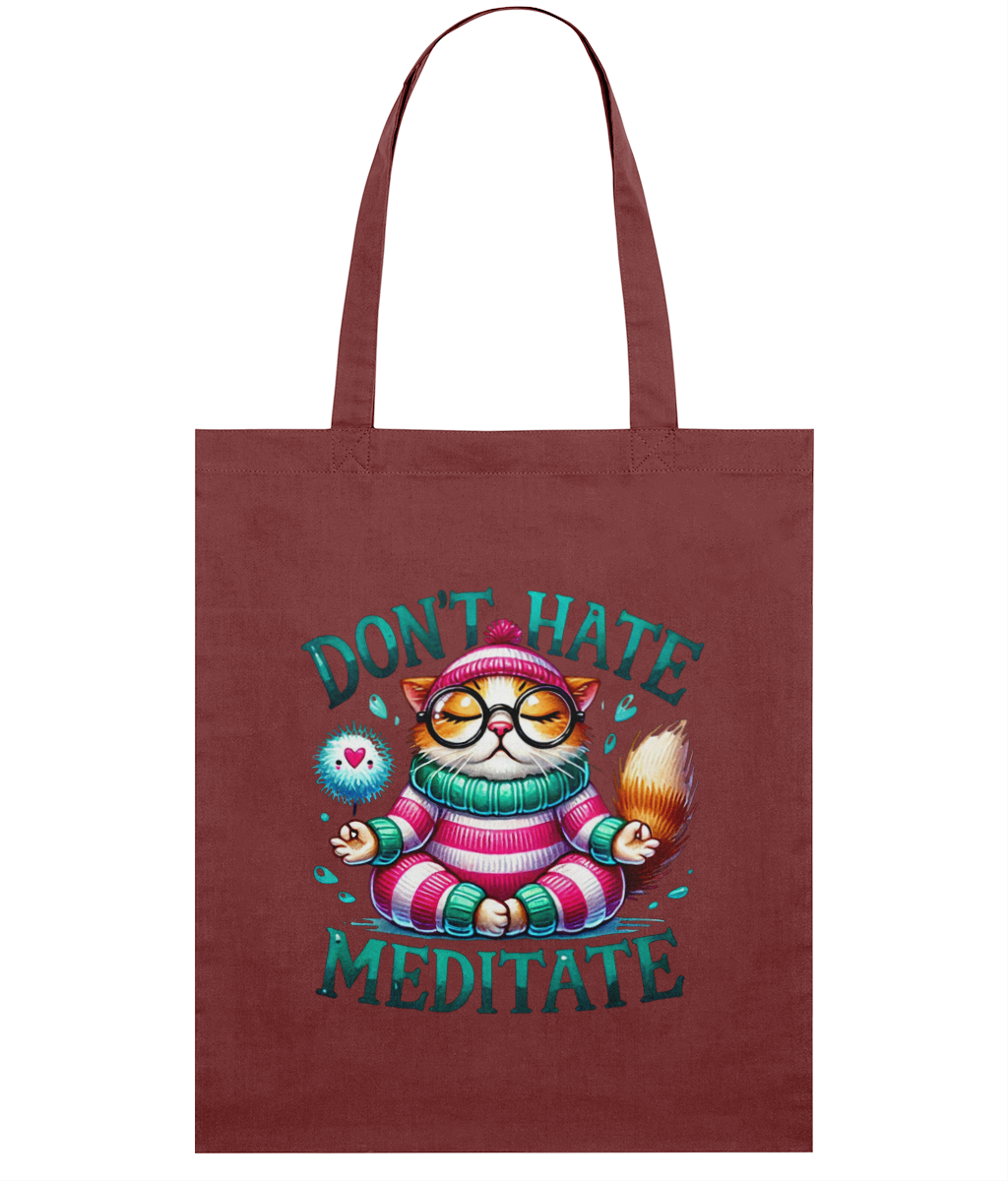 Sacoșă din bumbac „Don't hate. Meditate” - imagine 6