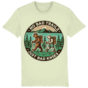 Tricou „No bad trails, just bad knees”