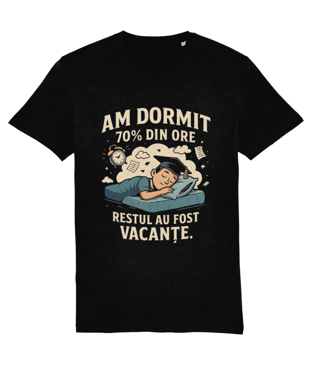 Tricou personalizat pentru absolvire cadou amuzant pentru iubitorii de somn si sarcasm ironie barbati femei fete baieti final scoala liceu facultate gimnaziu