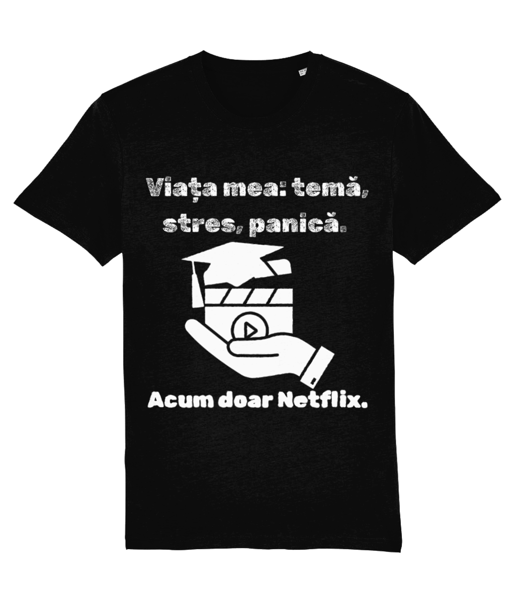 Tricou personalizat cadou de absolvire pentru iubitorii de filme seriale netflix baieti fete liceu facultate
