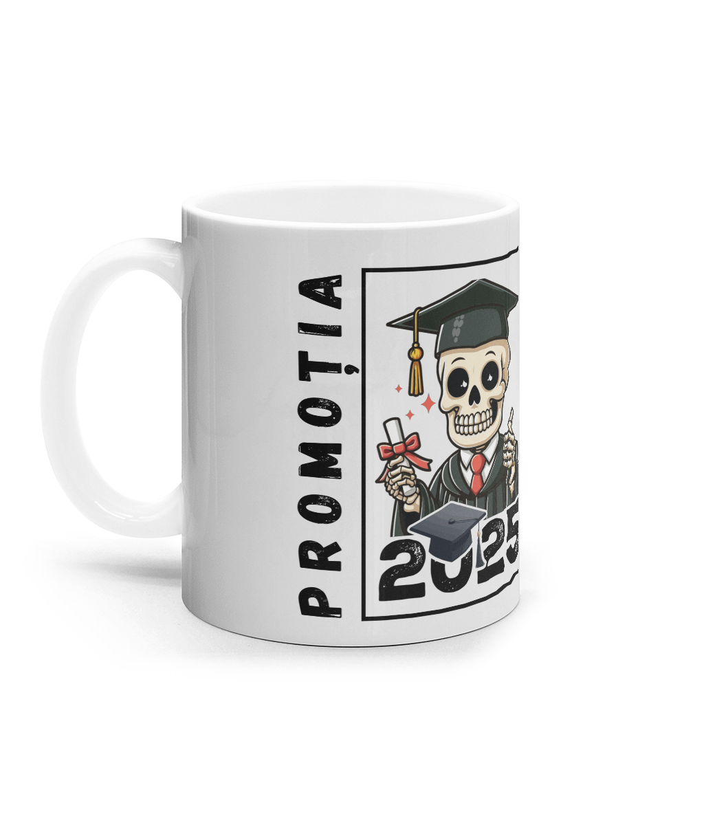 Cana ceramica alba cadou personalizat amuzant absolvire liceu facultate fete baieti