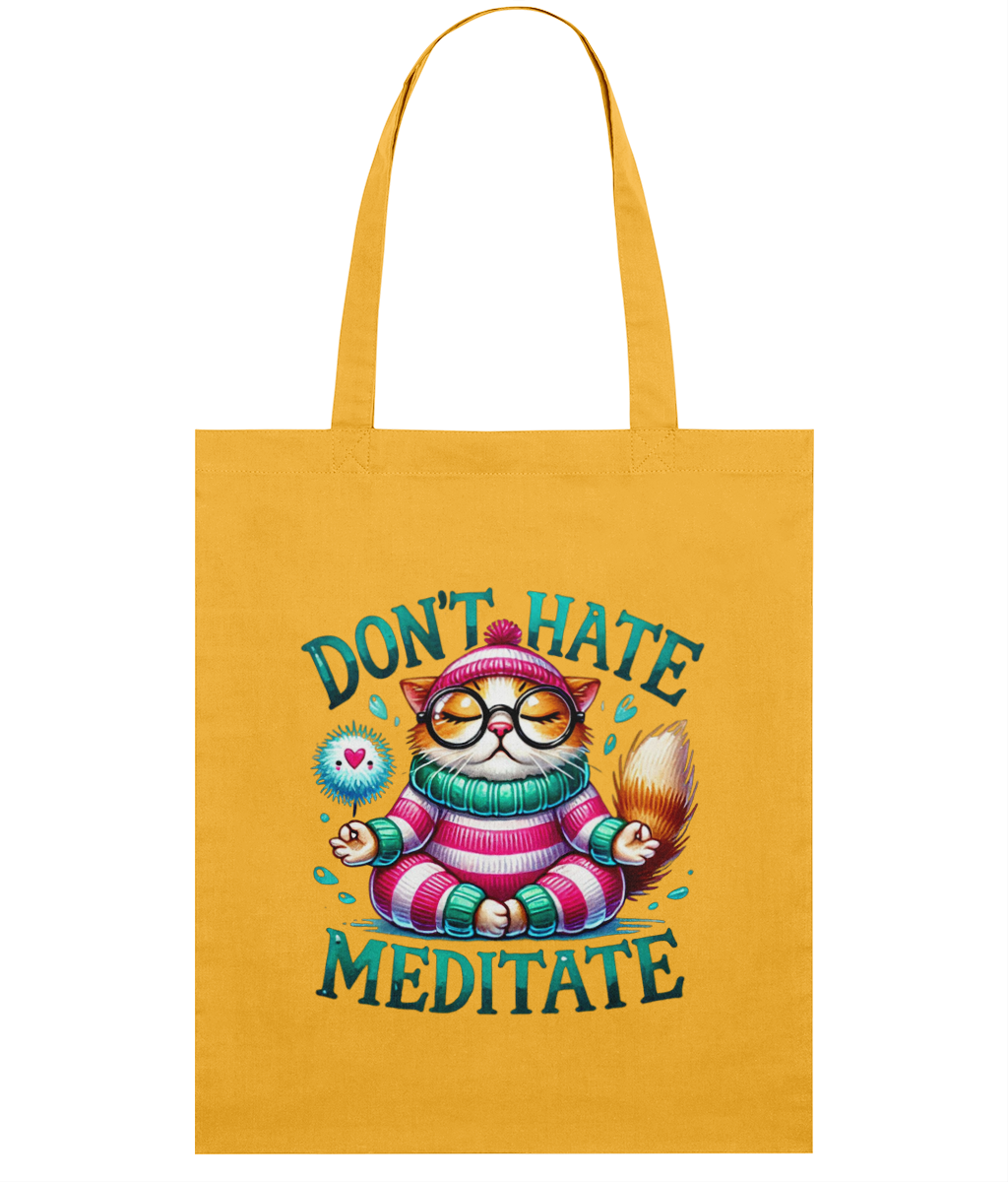Sacoșă din bumbac „Don't hate. Meditate” - imagine 3