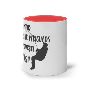 Cană ceramică „Atenție: pescar periculos cu povești lungi”