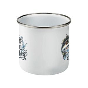 Cană emailată „Gone fishing”