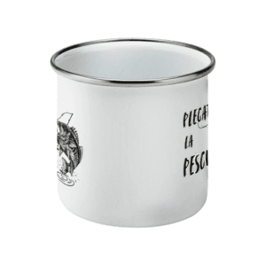 Cană emailată „Plecat la pescuit”