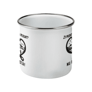 Cană emailată „Zi proastă la pescuit? Nu există”