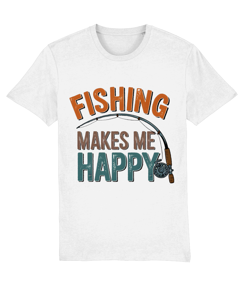 Tricou personalizat pentru iubitori de pescuit pescari amatori si profesionisti pasionati Fishing makes me happy