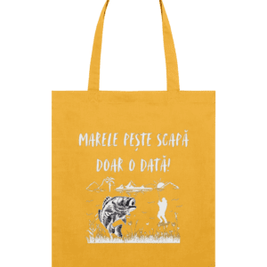Sacoșă din bumbac „Marele pește scapă doar o dată”