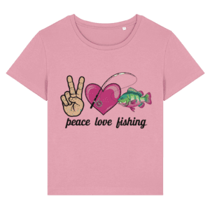 Tricou damă „Peace, love, fishing”