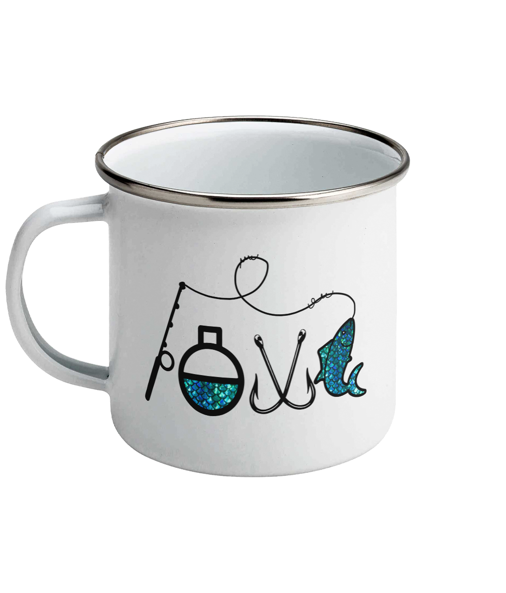 Cama emailata cadou personalizat amuzant pentru iubitorii de pescuit pescari amatori si profesionisti I love fishing