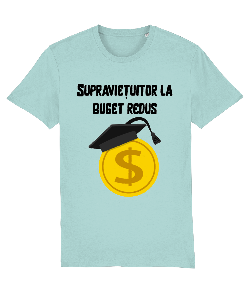 Tricou personalizat amuzant cadou pentru absolventi de facultate licenta Supravietuitor la buget redus