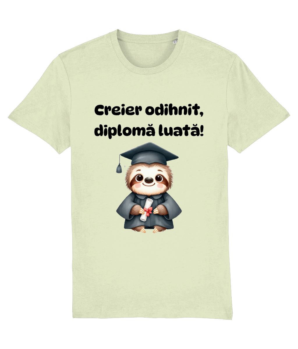 Tricou personalizat cadou amuzant de absolvire fete baieti liceu facultate Creier odihnit, diploma luata
