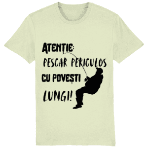 Tricou „Atenție: pescar periculos cu povești lungi”