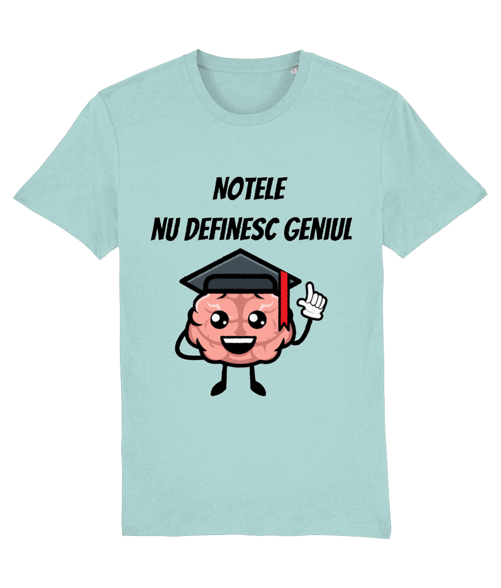 Tricou femeie barbat fata baiat cadou personalizat amuzant de absolvire gimnaziu liceu facultate master doctorat Notele nu definesc geniul