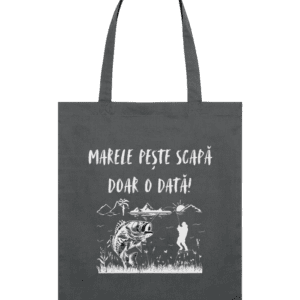 Sacoșă din bumbac „Marele pește scapă doar o dată”
