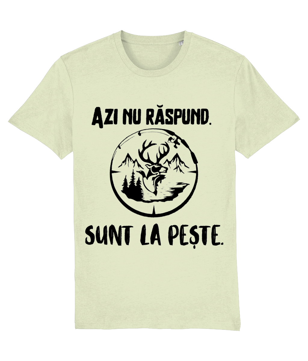 Tricou personalizat cadou amuzant pentru iubitorii de peste si pescuit pescari amataori si profesionisti pasionati Azi nu raspund. Sunt la peste