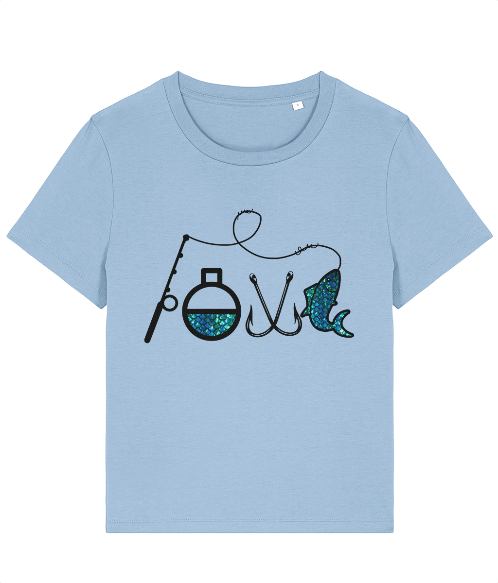 Tricou dama cadou personalizat amuzant pentru femei iubitoare de pescuit I love fishing iubesc pescuitul