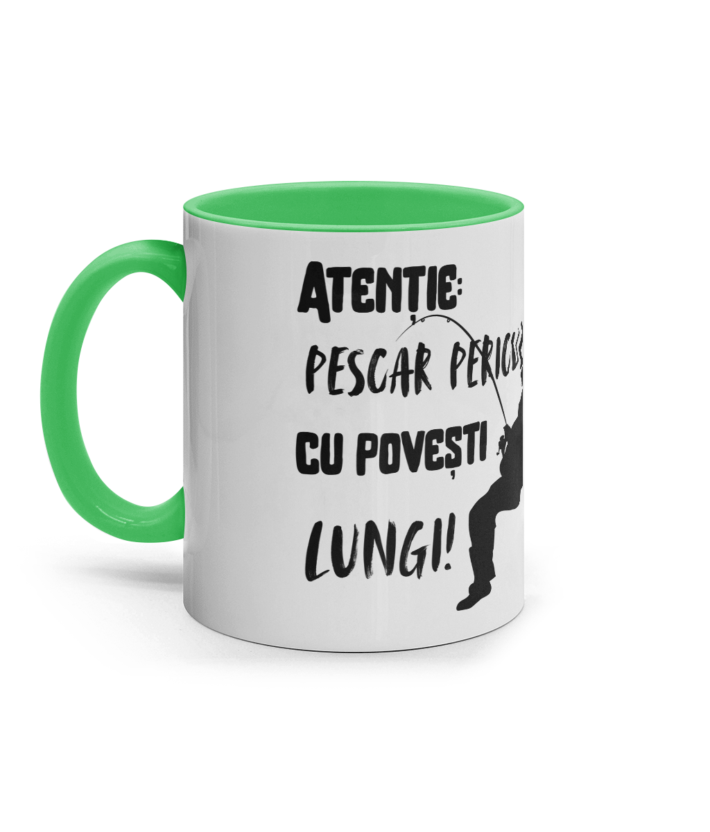 Cană ceramică „Atenție: pescar periculos cu povești lungi" - imagine 6