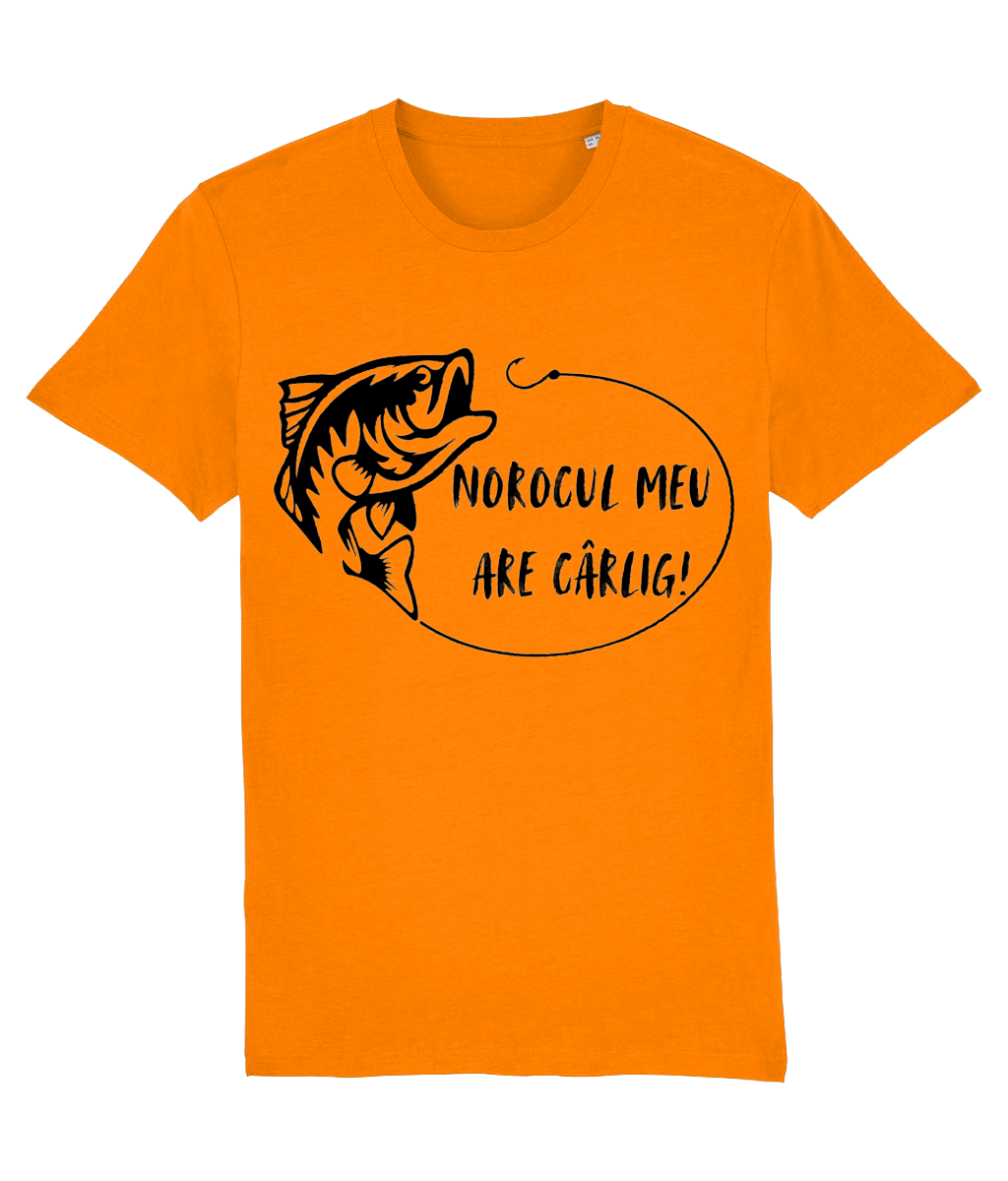 Tricou personalizat cadou pentru iubitorii de pescuit pescari profesionisti si amatori pasionati Norocul meu are carlig