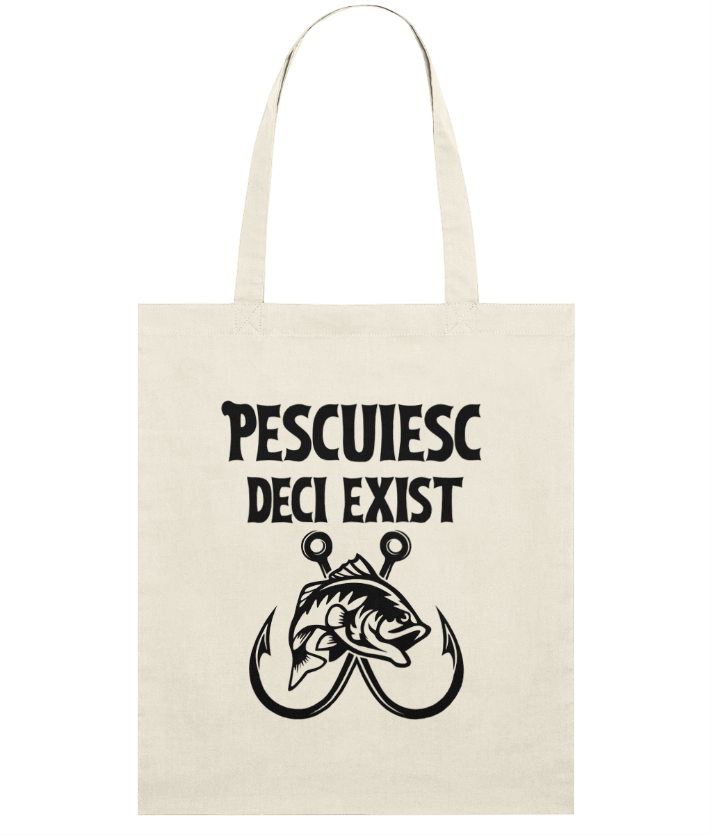 Sacoșă din bumbac „Pescuiesc. Deci exist” - imagine 4