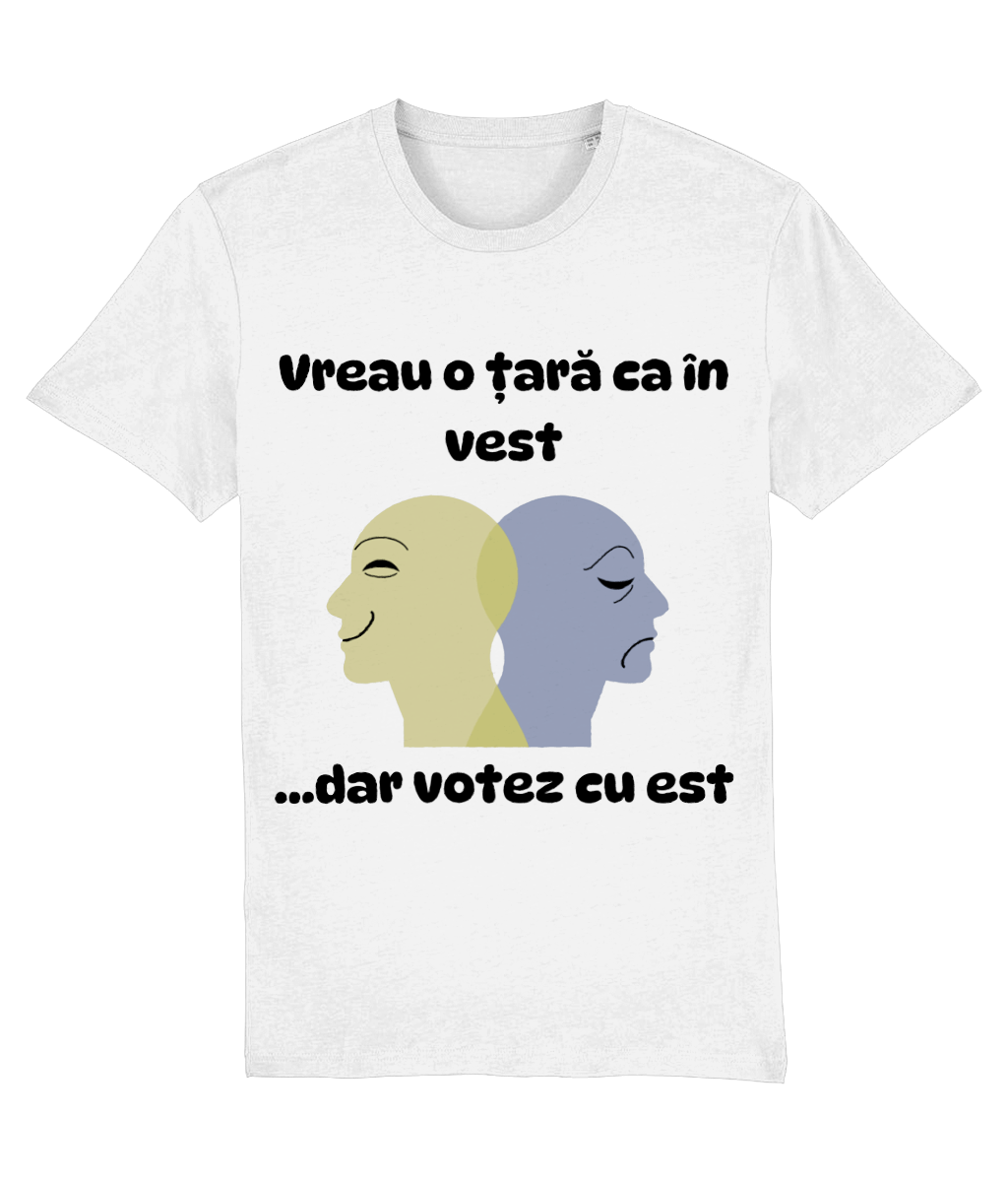 Tricou „Vreau o țară ca în vest... dar votez cu est” - imagine 3