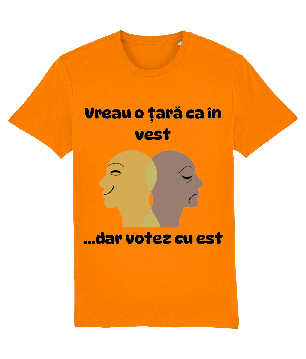 Tricou „Vreau o țară ca în vest... dar votez cu est” - imagine 2