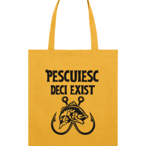Sacoșă din bumbac „Pescuiesc. Deci exist”