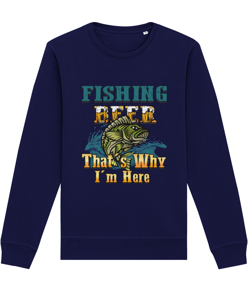 Bluza pentru iubitorii de pescuit si bere pescari amatori si profesionisti cadou amuzant personalizat Fishing beer that's why I'm here