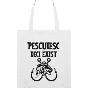Sacoșă din bumbac „Pescuiesc. Deci exist”