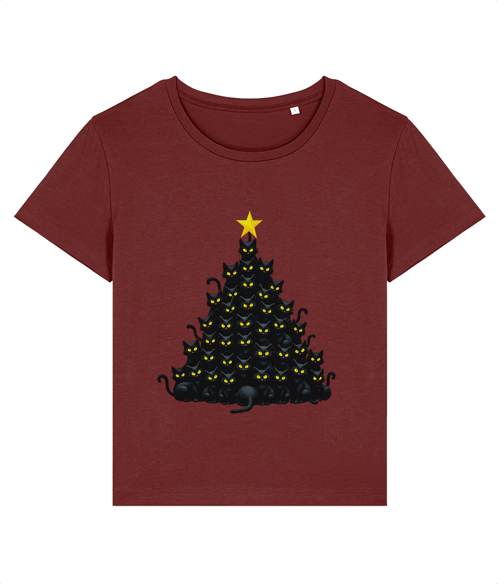 Tricou damă „Pomul de Crăciun… cu mustăți” – Pentru iubitoarele de pisici și sărbători - imagine 9