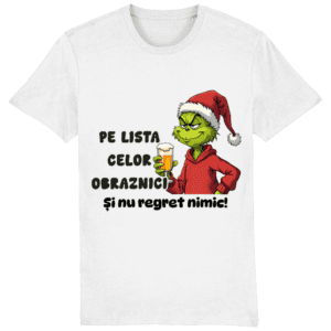 Tricou bărbați „Pe lista celor obraznici. Și nu regret nimic!” – Crăciun cu sarcasm